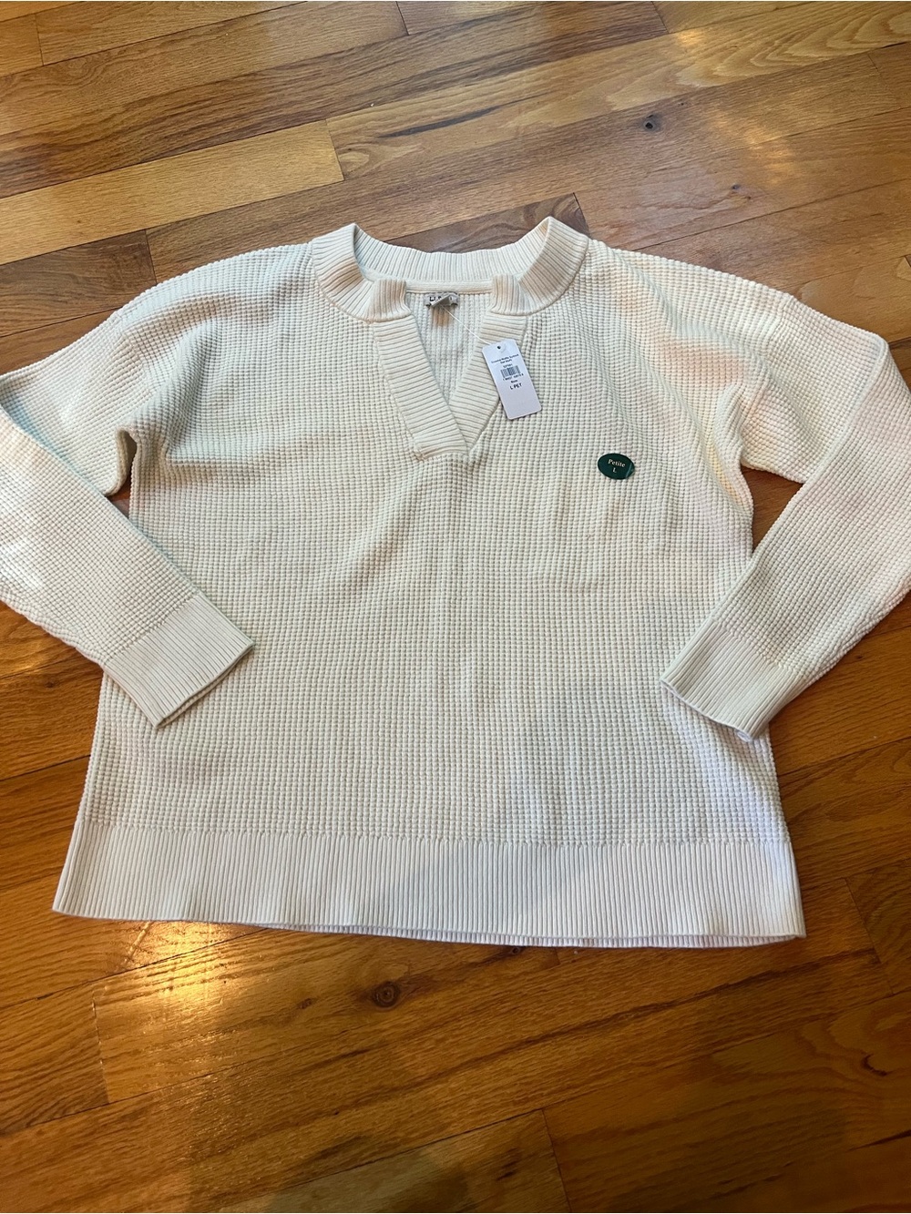 NWT LL Bean CreamTextured Sweater - Women’s petite large